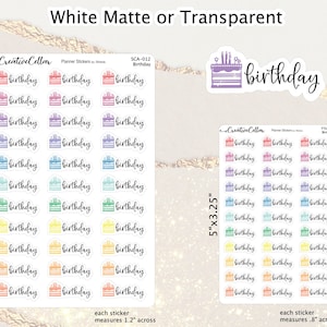 TTS-012 // Stickers pour agenda d'anniversaire Rappel d'anniversaire