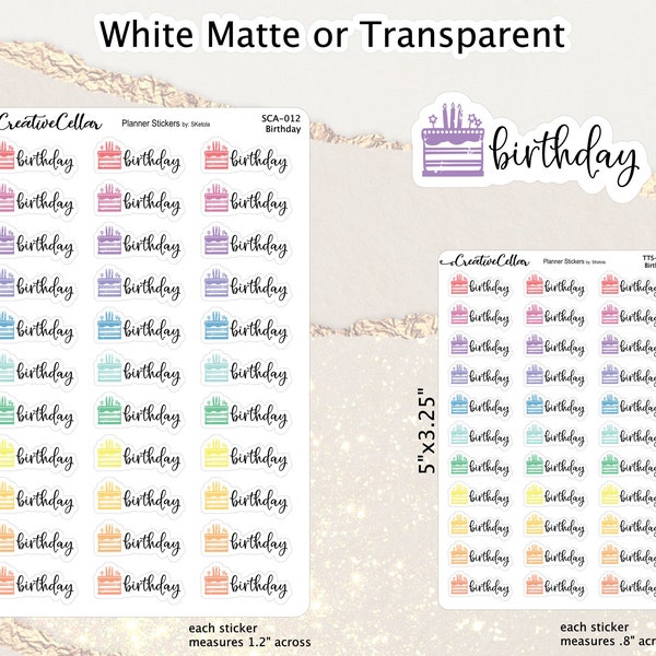 TTS-012 // Birthday Planner Stickers B-day Reminder Teeny Tiny