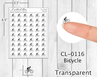 CL-0116 // Bicycle Stickers Planner Stickers 54 Transparent Cycling Road Mountain Exercise