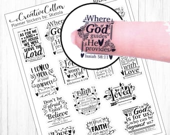 14 Bible Verse Stickers (CL-0103a) Planner Stickers Transparent