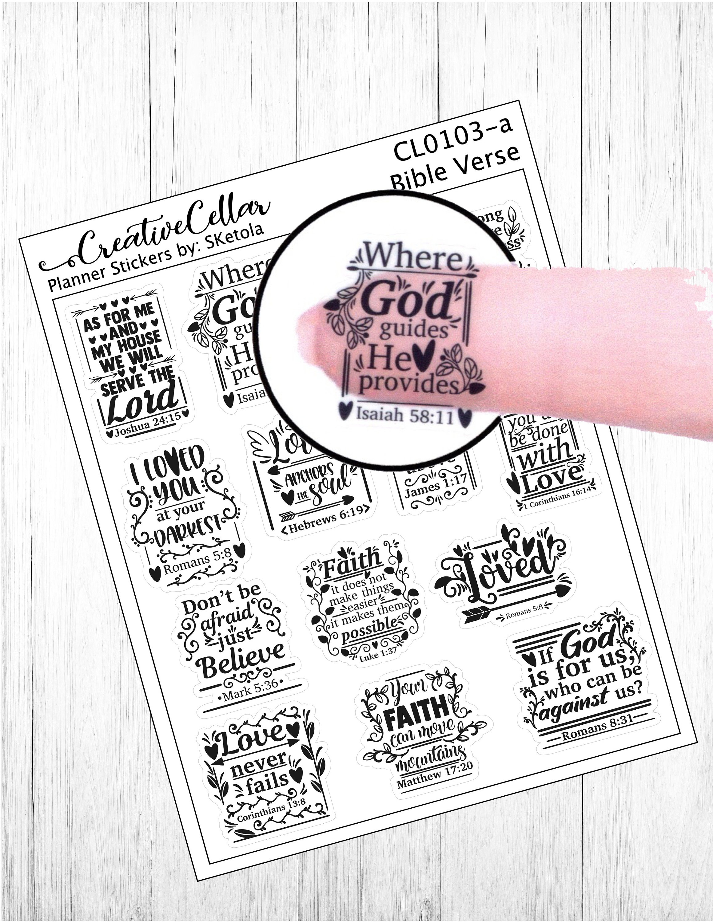 Christian Bible Verses and Scriptures Planner Stickers (MS-043)