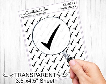 CL-0121 // Check Mark Planner Stickers Transparent 72 Checks
