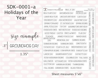 SDK-0001-a Planner Stickers Holidays of the Year for any Planner