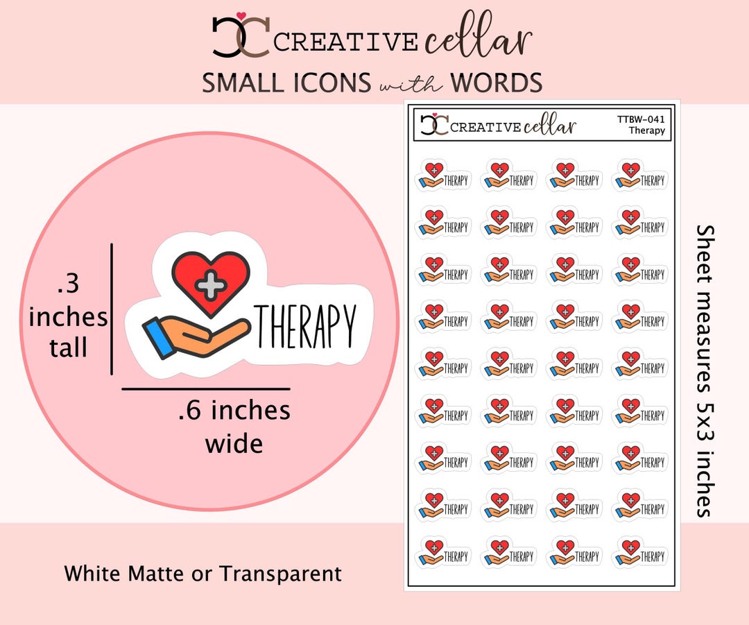 TTBW-041 // Therapy Planner Stickers Colorful Tiny Appointment Health ...