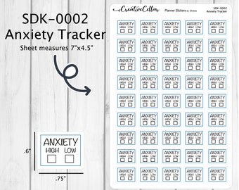 SDK-0002 Planner Stickers Functional 45 Anxiety Trackers