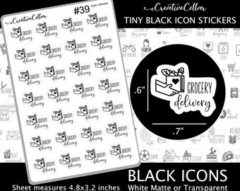 ICON-39 // Grocery Delivery Planner Stickers, Groceries, Shopping, Food