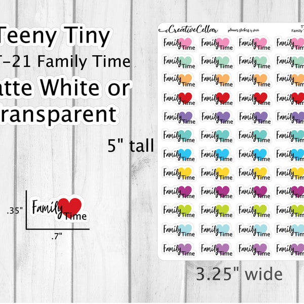 TT-21 // Family Time  Teeny Tiny Planner Stickers  fit any Planner Families