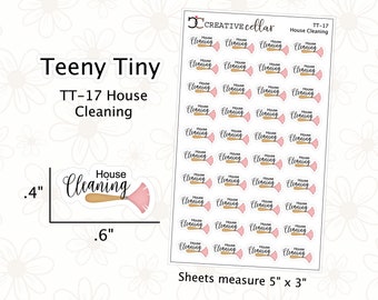 TT-17 // House Cleaning Teeny Tiny Planner Stickers Cleaners fit any Planner