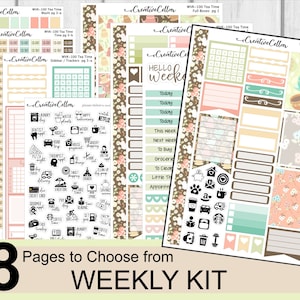 WVK-100 // Tea Time Weekly Kit Planner Stickers / a la carte / Vertical Erin Condren Classic Happy Planner Recollections