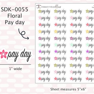 SDK-0055 // Planner Stickers Funktionale Blumen Zahl Tag Sticker für jeden Planner