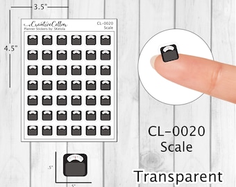 CL-0020 // Scale Planner Stickers 42 CLEAR Stickers Transparent Weight Tracker