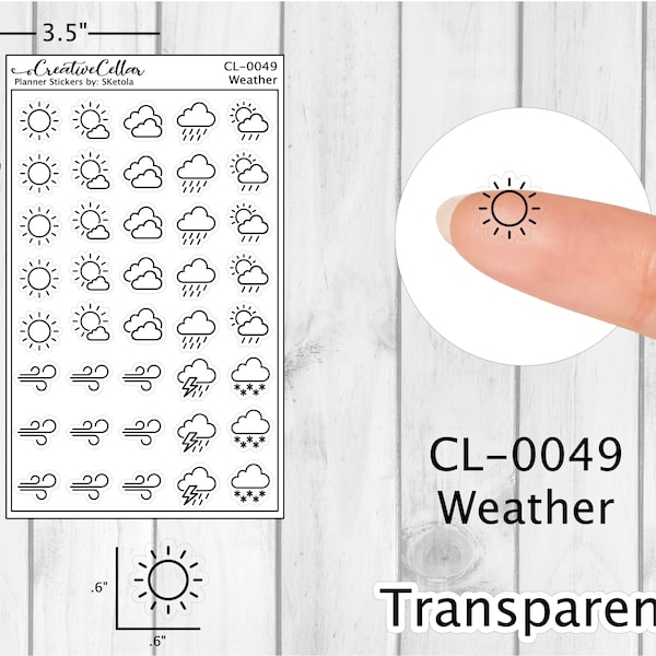 Transparent Weather Stickers - Etsy
