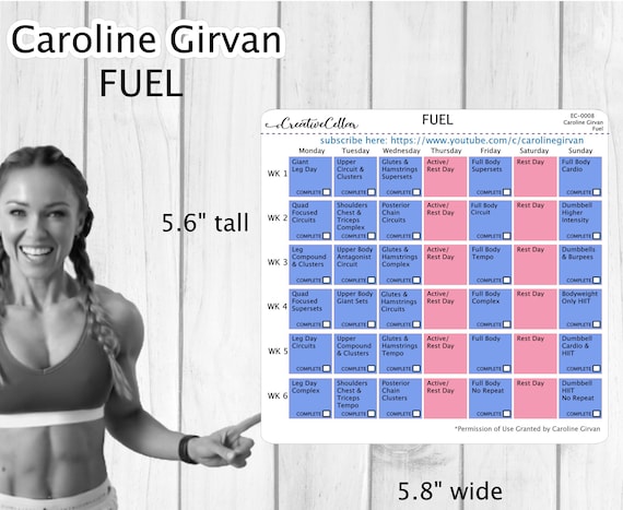 EC-0008 // Caroline Girvan Fuel Workout Planner Stickers