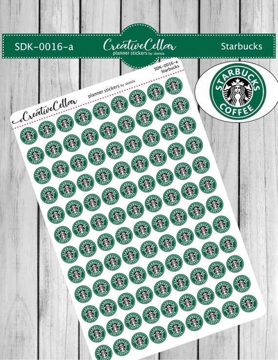 15 Starbucks reminder stickers - Planner Stickers - Reminder Stickers -  Coffee Sticker - Starbucks Bullet Journal - Logo Sticker - 1 inch