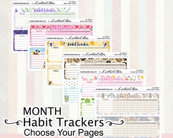EC-0009 // Month Habit Trackers Stickers monthly Tracker Fits any Planner