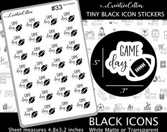 ICON-33 // Football Planner Stickers, Game Day, Practice, Watch