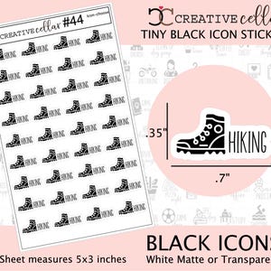 ICON-44 // Hiking Planner Stickers, Walking, Exercise, Health