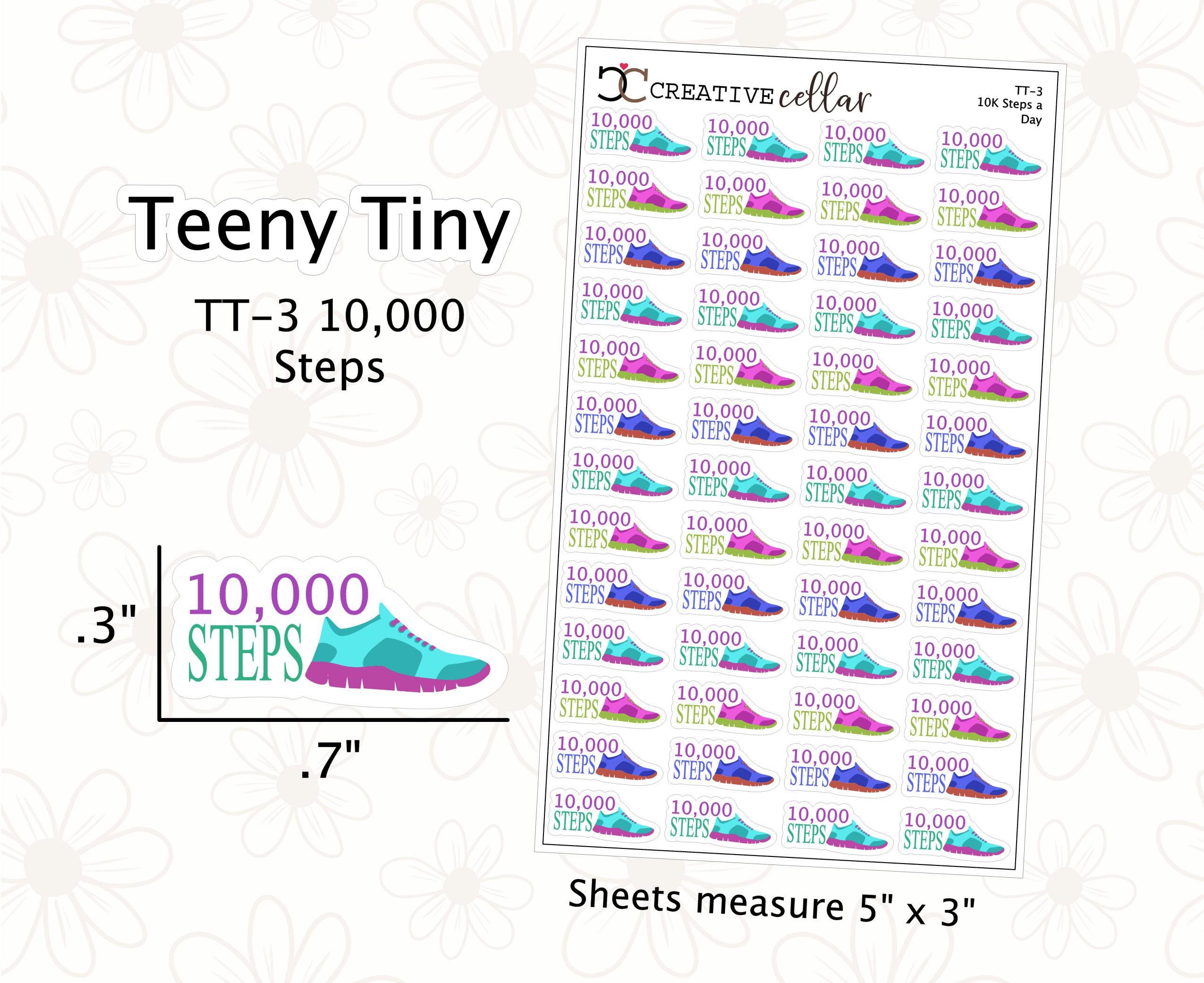 TT-3 // 10K Steps Super Teeny Tiny Planner Stickers Tracker 10 Thousand ...