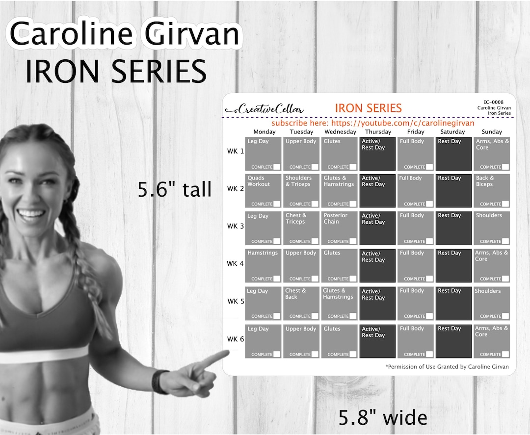 EC0008 // Caroline Girvan Iron Series Workout Planner Stickers Etsy