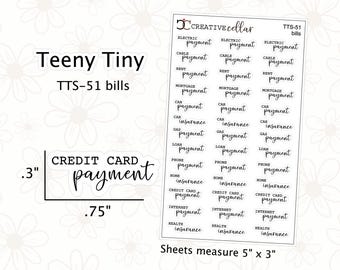 TTS-051 // Bills to Pay Planner Stickers Insurance Internet car assortment