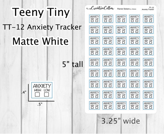 TT-12 // Anxiety Tracker Teeny Tiny Planner Stickers stress Mental health