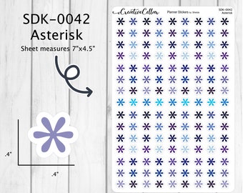 SDK-0042 // Asterisk Planner Stickers 135 Asterisk Stickers - fits any planner
