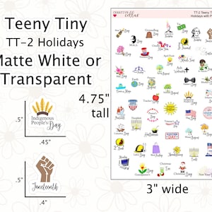 TT-2 // Holidays with Clipart Teeny Tiny Planner Stickers Holidays fit any Planner