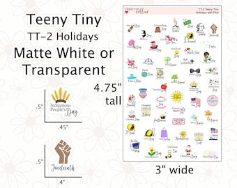 TT-2 // Holidays with Clipart Teeny Tiny Planner Stickers Holidays fit any Planner