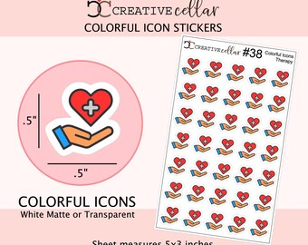 CI#38 // Adesivos de planejador de ícones coloridos para terapia, médico, saúde, consulta