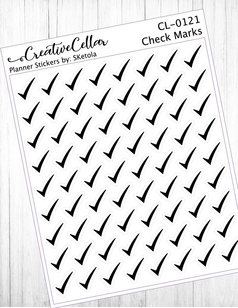 CL-0121 // Check Mark Planner Stickers Transparent 72 Checks - Etsy