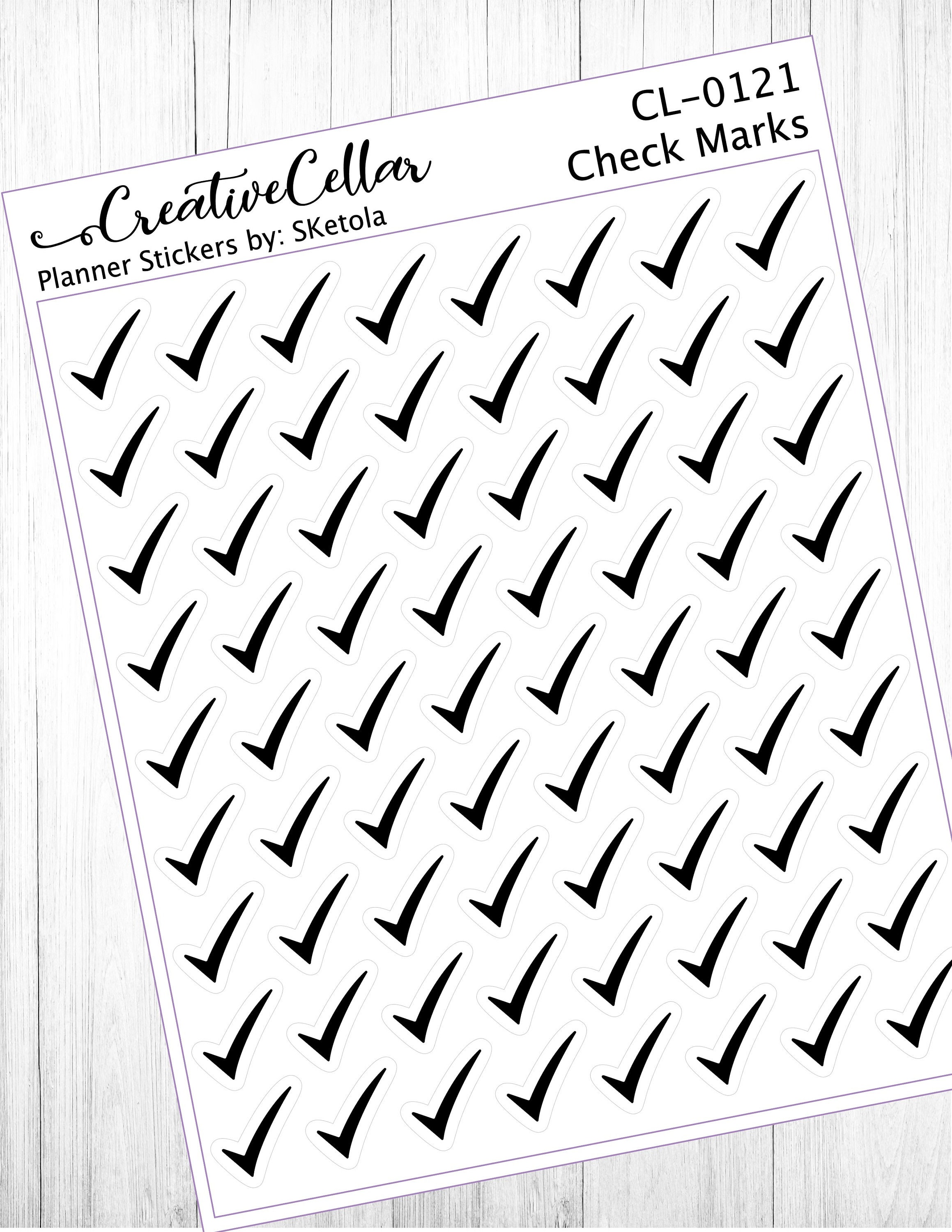 CL-0121 // Check Mark Planner Stickers Transparent 72 Checks - Etsy