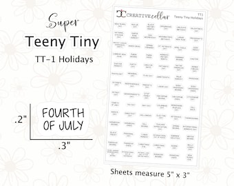 TT-1 // Holidays Super Teeny Tiny Planner Stickers Holidays fit any Planner