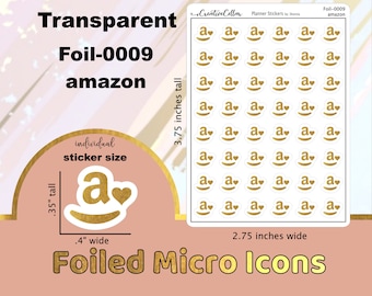 FOIL-0009 // Amazon Delivery Icon Gold Foil Planner Stickers Transparent Micro Size