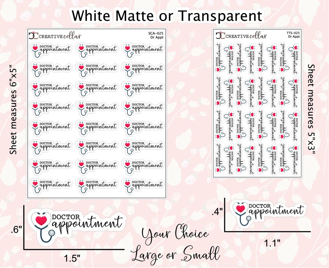 TTS-025 // Doctor Appointment Planner Stickers Dr Appt Reminder - Etsy