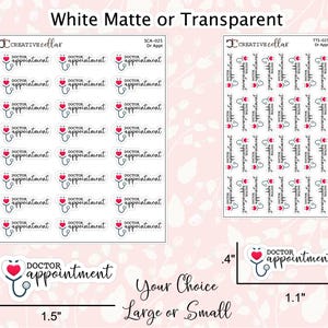 TTS-025 // Stickers pour planificateur de rendez-vous chez le médecin Rappel du Dr Appt