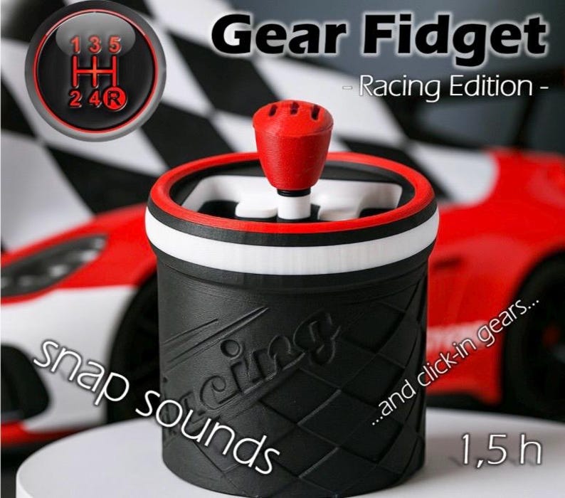 Fidget Racing Racing Gear Fidget Toy – Clickable Desk Fidget With Mechanical Shift ...