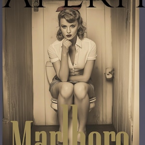 Vintage Cigarette Western Poster Wall Art, Chic Dust Bowl Inspired Print JPG, Fashion Magazine, Posters Preppy, Digital Download