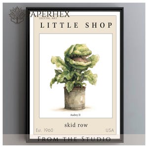 Little Shop of Horrors Audrey 2 Print – Audrey II Movie Parody Wall Art – Flower Market Poster – Halloween Decor – Digital Download