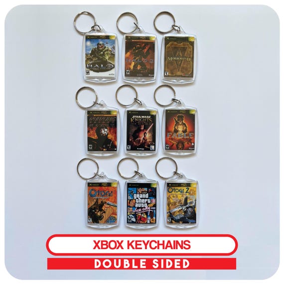 Miniature Xbox Video Game Case Art Keychain | Retro Gamer Keychain