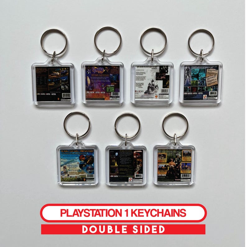 Ps1 Icon Keychain Miniature Playstation 1 Video Game Case Art Keychain | Retro Gamer ...