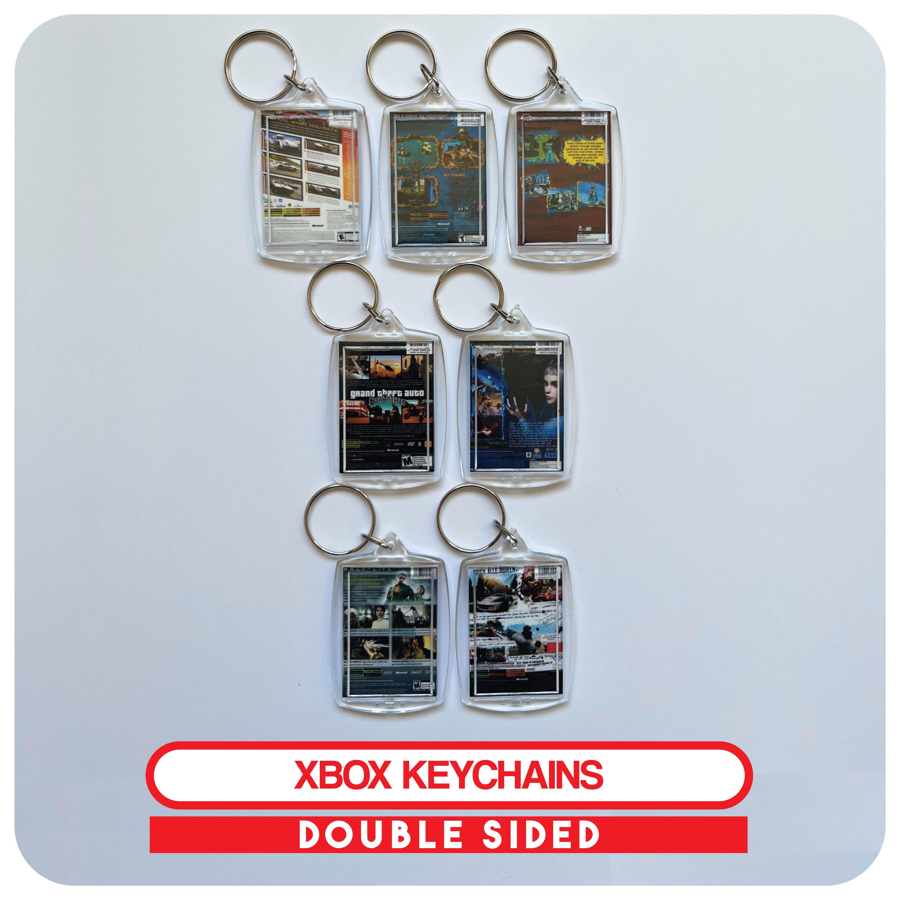 Miniature Xbox Video Game Case Art Keychain | Retro Gamer Keychain