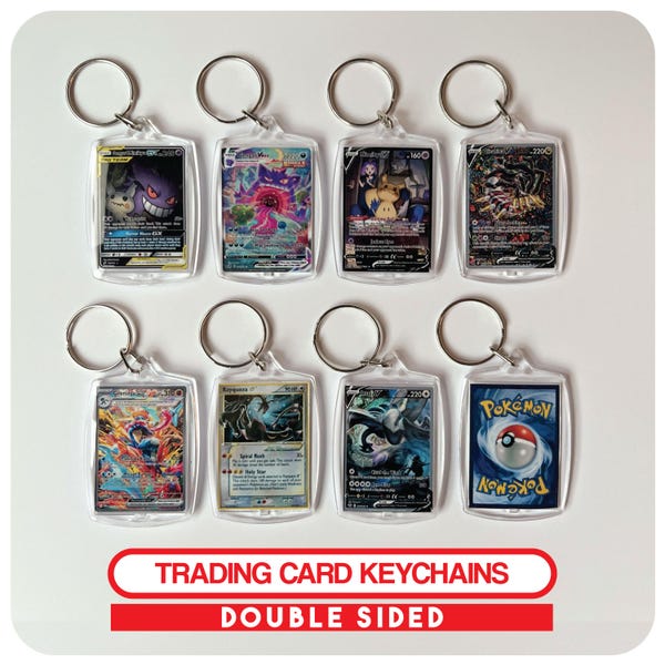 Miniature Trading Card Art Keychain | Retro Gamer Keychain Keyring | Birthday Party Favor Bags | Gamer Gift | Stocking Stuffer Gift