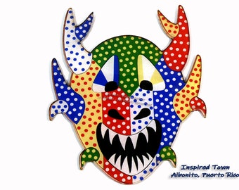 Célébrer Porto Rico - Aibonito mini-Vejigante Mask Wall Art