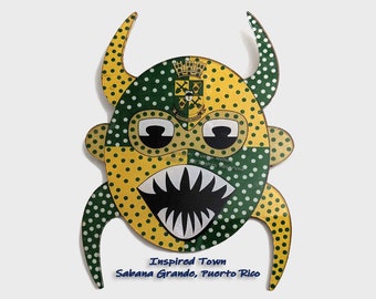 Célébrer Porto Rico - Sabana Grande mini-Vejigante Mask Wall Art