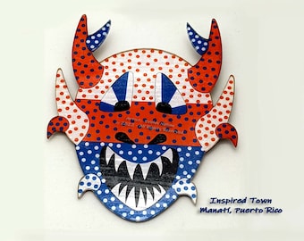Célébrer Porto Rico - Manatí mini-Vejigante Mask Wall Art