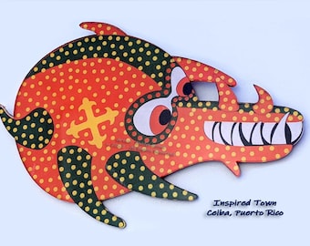 Celebrating Puerto Rico - Ceiba mini-Vejigante Mask Wall Art