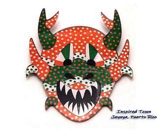 Célébrer Porto Rico - Jayuya mini-Vejigante Mask Wall Art