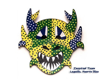 Célébrer Porto Rico - Luquillo mini-Vejigante Mask Wall Art