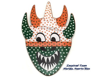 Celebrating Puerto Rico - Florida mini-Vejigante Mask Wall Art