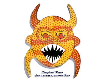 Celebrating Puerto Rico - San Lorenzo mini-Vejigante Mask Wall Art